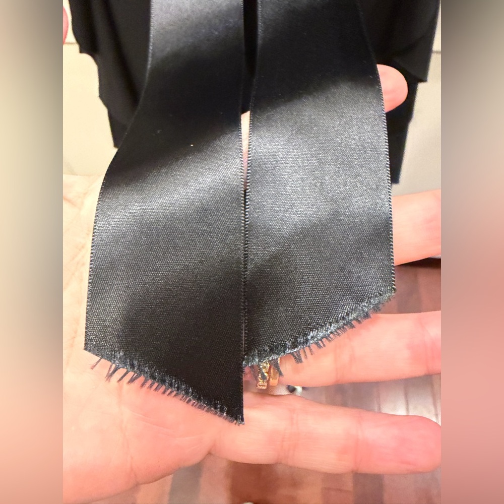 Cache Black Dress with Ruffle Accents - Picture 2 of 5